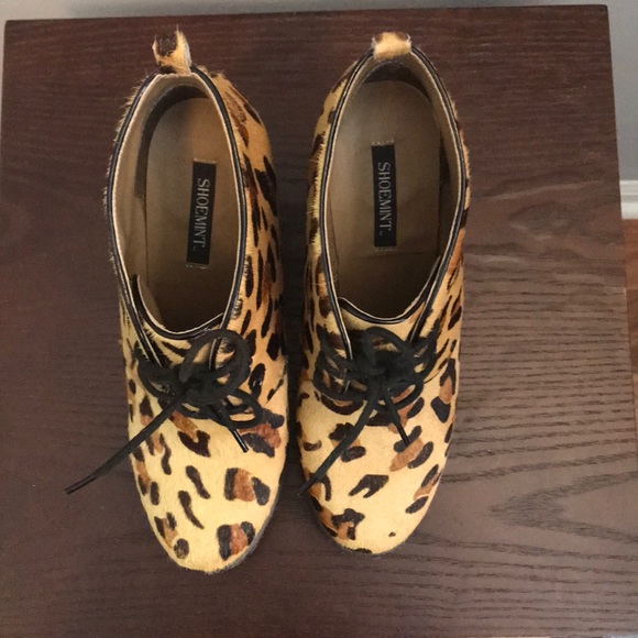 Shoemint Jolly cheetah ponyhair wedges - Picture 5 of 5